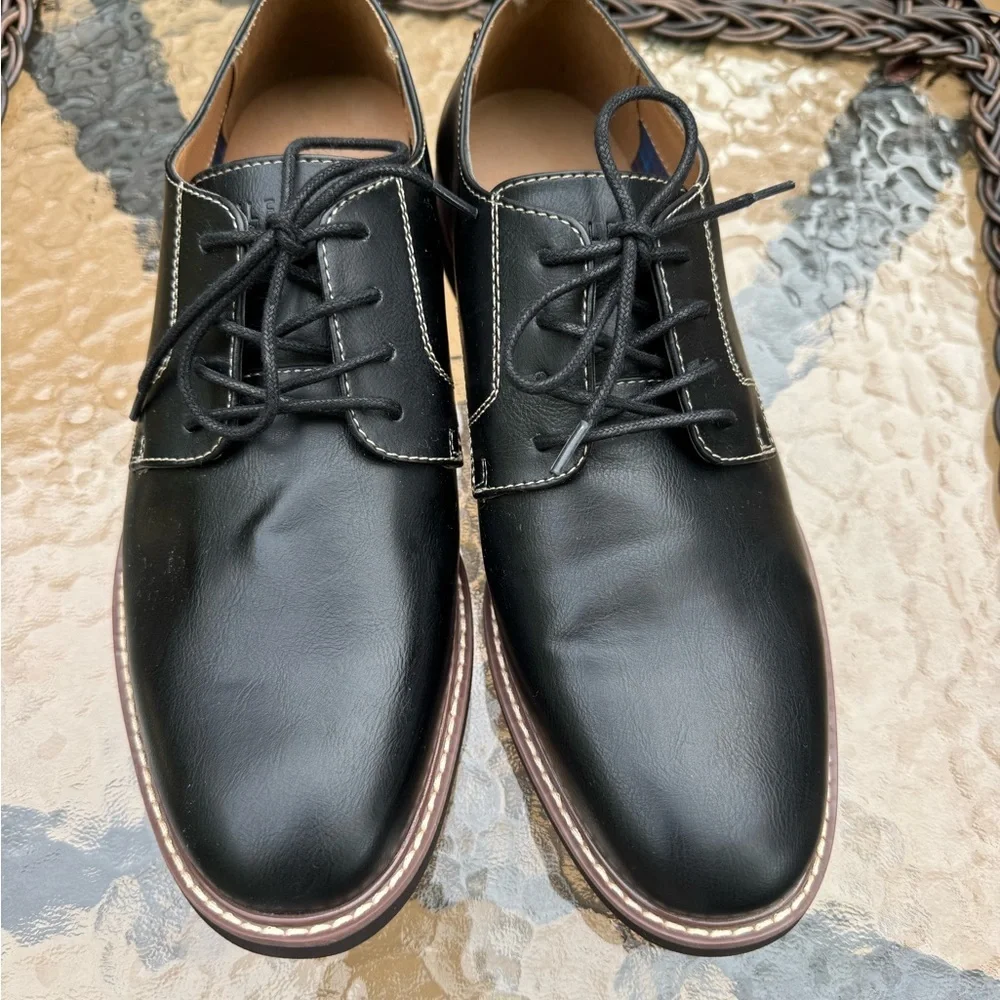 Mens Tommy Hilfiger Classic Black Man/Mandle  Leather Shoes Size 9